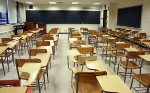 Empty college classroom
