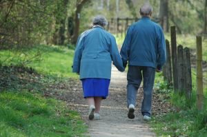 Old Couple Walking