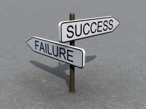 Failure or success road sign