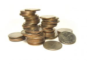 Stacked coins